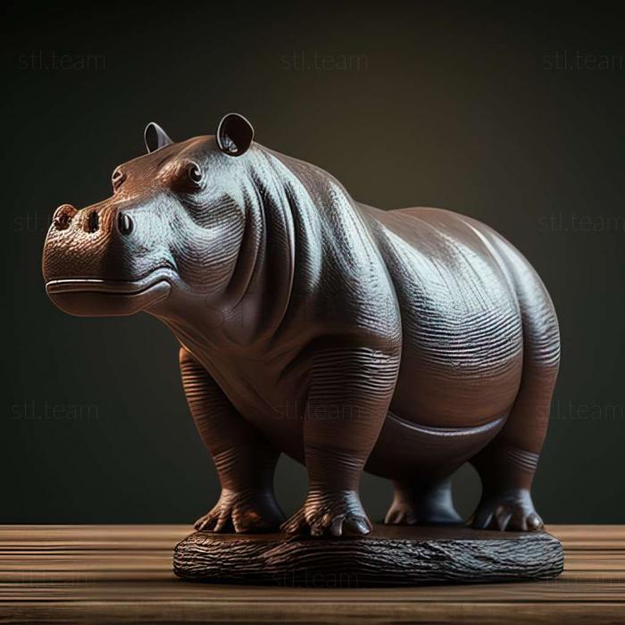 3D model Allenton Hippopotamus famous animal (STL)